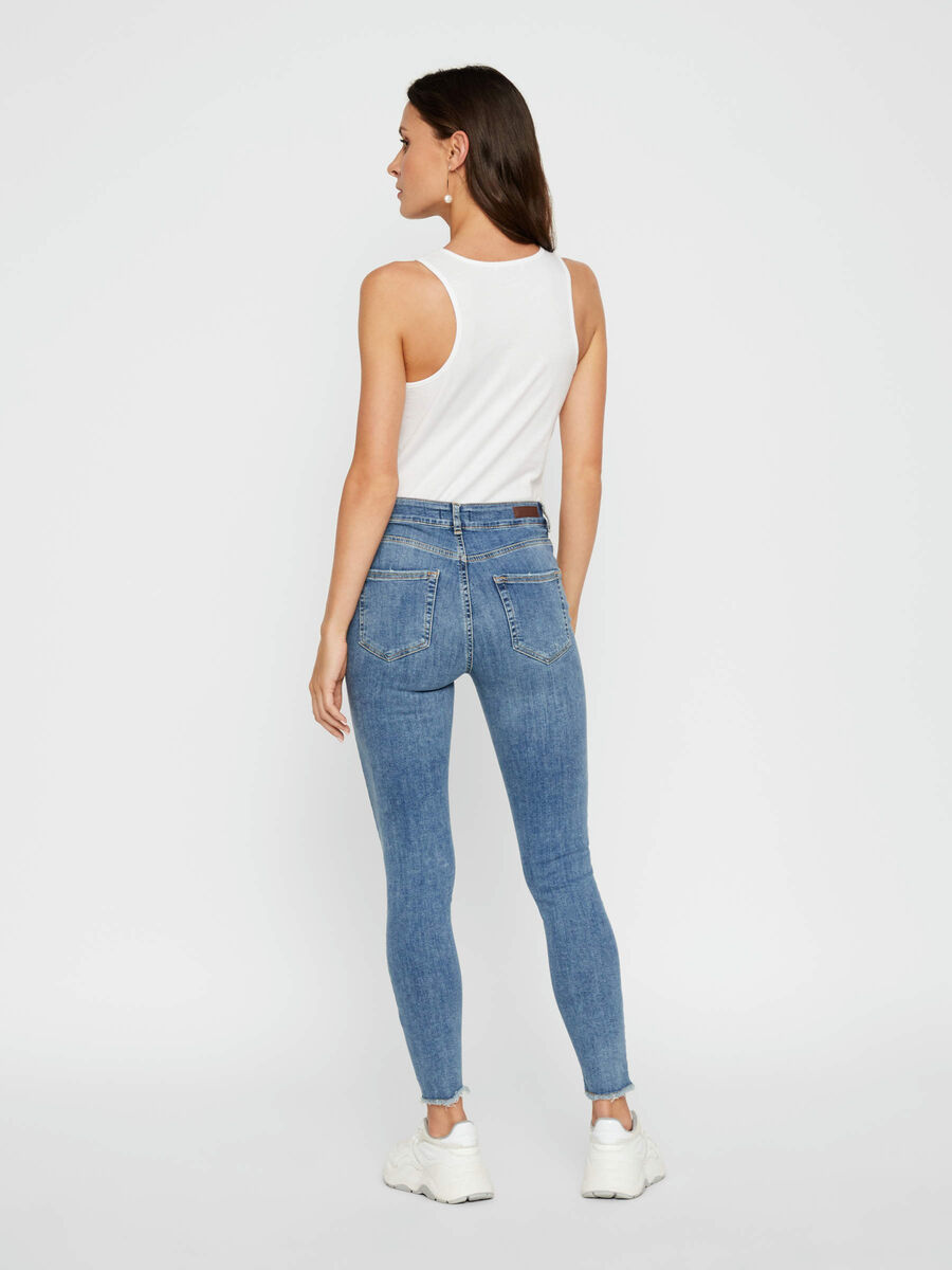 PIECES Female Jeans Mid Waist Cropped 